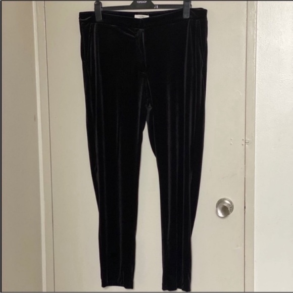 NWT H Halston Velvet Pants - Black - Picture 3 of 8